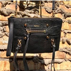 BOTKIER BLACK LEATHER CROSS BODY BAG